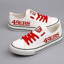Load image into Gallery viewer, San Francisco 49ers NFL Apparel Unisex Letter Glow In The Dark Laces Shoes Black Full Plus Size Best Gift Printed Logo Team