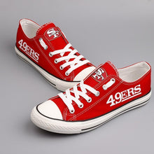 Load image into Gallery viewer, San Francisco 49ers NFL Apparel Unisex Letter Glow In The Dark Laces Shoes Black Full Plus Size Best Gift Printed Logo Team