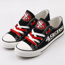 Load image into Gallery viewer, San Francisco 49ers NFL Apparel Unisex Letter Glow In The Dark Laces Shoes Black Full Plus Size Best Gift Printed Logo Team