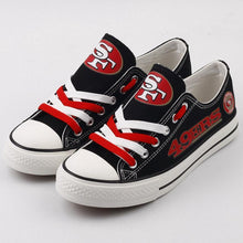 Load image into Gallery viewer, San Francisco 49ers NFL Apparel Unisex Letter Glow In The Dark Laces Shoes Black Full Plus Size Best Gift Printed Logo Team