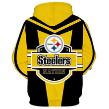 Load image into Gallery viewer, Pittsburgh Steelers NFL Apparel Men 3D Polyester Hoodie Sweatshirt Personalized Full Color Full Plus Size Best Gift Printed Logo Team