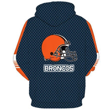 Load image into Gallery viewer, Denver Broncos NFL Apparel Men 3D Polyester Hoodie Sweatshirt Personalized Full Color Full Plus Size Best Gift Printed Logo Team