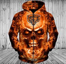 Load image into Gallery viewer, Chicago Bears NFL Apparel Men 3D Skull Polyester Hoodie Sweatshirt Personalized Full Color Full Plus Size Best Gift Printed Logo Team