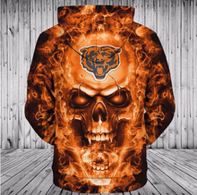 Load image into Gallery viewer, Chicago Bears NFL Apparel Men 3D Skull Polyester Hoodie Sweatshirt Personalized Full Color Full Plus Size Best Gift Printed Logo Team