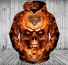 Load image into Gallery viewer, Chicago Bears NFL Apparel Men 3D Skull Polyester Hoodie Sweatshirt Personalized Full Color Full Plus Size Best Gift Printed Logo Team