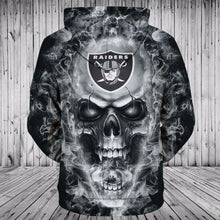 Load image into Gallery viewer, Oakland Raiders NFL Apparel Men 3D Skull Polyester Hoodie Sweatshirt Personalized Full Color Full Plus Size Best Gift Printed Logo Team