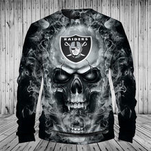 Load image into Gallery viewer, Oakland Raiders NFL Apparel Men 3D Skull Polyester Hoodie Sweatshirt Personalized Full Color Full Plus Size Best Gift Printed Logo Team
