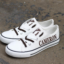 Load image into Gallery viewer, Cameron Yoemen High School Unisex Novelty Design Custom Printed Logo Canvas Shoes White Full Plus Size Best Gift Printed Logo Team