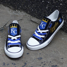 Load image into Gallery viewer, Kansas City Royals MLB Apparel Unisex Novelty Design Luminous Letter Canvas Shoes Personalized Full Color Full Plus Size Best Gift Printed Logo Team