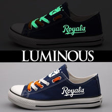 Load image into Gallery viewer, Kansas City Royals MLB Apparel Unisex Novelty Design Luminous Letter Canvas Shoes Personalized Full Color Full Plus Size Best Gift Printed Logo Team