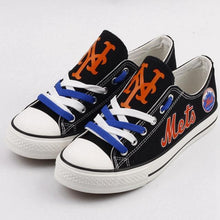 Load image into Gallery viewer, New York Mets MLB Apparel Unisex Novelty Design Luminous Letter Canvas Shoes Personalized Full Color Full Plus Size Best Gift Printed Logo Team