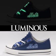 Load image into Gallery viewer, New York Mets MLB Apparel Unisex Novelty Design Luminous Letter Canvas Shoes Personalized Full Color Full Plus Size Best Gift Printed Logo Team