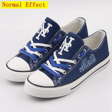 Load image into Gallery viewer, New York Mets MLB Apparel Unisex Novelty Design Luminous Letter Canvas Shoes Personalized Full Color Full Plus Size Best Gift Printed Logo Team