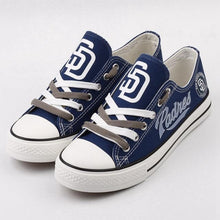 Load image into Gallery viewer, San Diego Padres MLB Apparel Unisex Novelty Design Luminous Letter Canvas Shoes Personalized Full Color Full Plus Size Best Gift Printed Logo Team