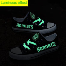 Load image into Gallery viewer, Charlotte Hornets NBA Apparel Unisex Novelty Design Luminous Letter &amp; Logo Canvas Shoes Personalized Full Color Full Plus Size Best Gift Printed Logo Team