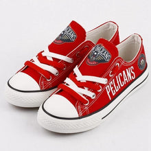 Load image into Gallery viewer, New Orleans Pelicans NBA Apparel Unisex Novelty Design Letter &amp; Logo Canvas Shoes Personalized Full Color Full Plus Size Best Gift Printed Logo Team