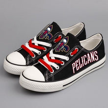 Load image into Gallery viewer, New Orleans Pelicans NBA Apparel Unisex Novelty Design Letter &amp; Logo Canvas Shoes Personalized Full Color Full Plus Size Best Gift Printed Logo Team