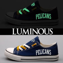 Load image into Gallery viewer, New Orleans Pelicans NBA Apparel Unisex Novelty Design Letter &amp; Logo Canvas Shoes Personalized Full Color Full Plus Size Best Gift Printed Logo Team