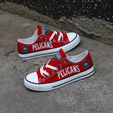 Load image into Gallery viewer, New Orleans Pelicans NBA Apparel Unisex Novelty Design Letter &amp; Logo Canvas Shoes Personalized Full Color Full Plus Size Best Gift Printed Logo Team