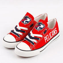 Load image into Gallery viewer, New Orleans Pelicans NBA Apparel Unisex Novelty Design Letter &amp; Logo Canvas Shoes Personalized Full Color Full Plus Size Best Gift Printed Logo Team