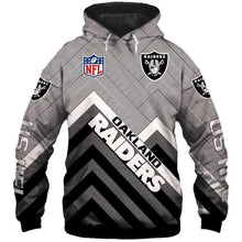 Load image into Gallery viewer, Oakland Raiders NFL Apparel Men 3D Polyester Zipper Hoodie Sweatshirt Personalized Full Color Full Plus Size Best Gift Printed Logo Team