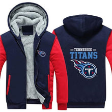Load image into Gallery viewer, Tennessee Titans NFL Apparel Unisex 3D Polyester Zipper Hoodie Sweatshirt Black/Navy/Red Full Plus Size Best Gift Printed Logo Team