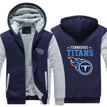 Load image into Gallery viewer, Tennessee Titans NFL Apparel Unisex 3D Polyester Zipper Hoodie Sweatshirt Black/Navy/Red Full Plus Size Best Gift Printed Logo Team