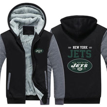 Load image into Gallery viewer, New York Jets NFL Apparel Men Zipper 3D Sweatshirt Jacket Red/Black/Navy Full Plus Size Best Gift Printed Logo Team