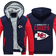 Load image into Gallery viewer, Kansas City Chiefs NFL Apparel Men Zipper 3D Sweatshirt Jacket Red/Black/Navy Full Plus Size Best Gift Printed Logo Team
