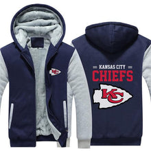Load image into Gallery viewer, Kansas City Chiefs NFL Apparel Men Zipper 3D Sweatshirt Jacket Red/Black/Navy Full Plus Size Best Gift Printed Logo Team