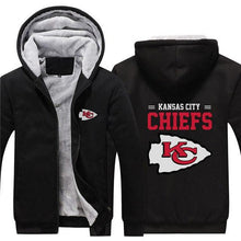 Load image into Gallery viewer, Kansas City Chiefs NFL Apparel Men Zipper 3D Sweatshirt Jacket Red/Black/Navy Full Plus Size Best Gift Printed Logo Team