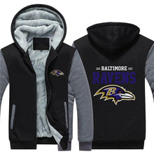 Load image into Gallery viewer, Baltimore Ravens NFL Apparel Men Zipper 3D Sweatshirt Jacket Red/Black/Navy Full Plus Size Best Gift Printed Logo Team
