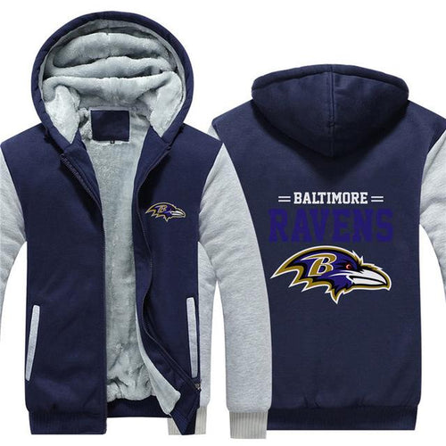 Baltimore Ravens NFL Apparel Men Zipper 3D Sweatshirt Jacket Red/Black/Navy Full Plus Size Best Gift Printed Logo Team