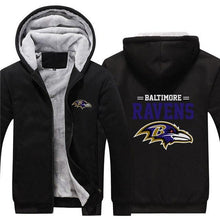 Load image into Gallery viewer, Baltimore Ravens NFL Apparel Men Zipper 3D Sweatshirt Jacket Red/Black/Navy Full Plus Size Best Gift Printed Logo Team