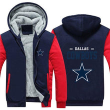 Load image into Gallery viewer, Dallas Cowboys NFL Apparel Men Zipper 3D Sweatshirt Jacket Red/Black/Navy Full Plus Size Best Gift Printed Logo Team
