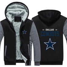 Load image into Gallery viewer, Dallas Cowboys NFL Apparel Men Zipper 3D Sweatshirt Jacket Red/Black/Navy Full Plus Size Best Gift Printed Logo Team
