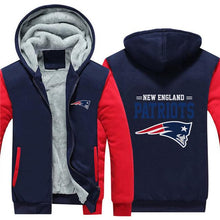 Load image into Gallery viewer, New England Patriots NFL Apparel Men Zipper 3D Sweatshirt Jacket Red/Black/Navy Full Plus Size Best Gift Printed Logo Team