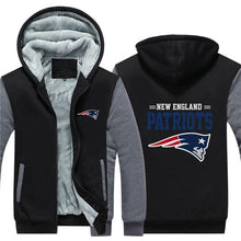 Load image into Gallery viewer, New England Patriots NFL Apparel Unisex 3D Polyester Zipper Hoodie Sweatshirt Black/Navy/Red Full Plus Size Best Gift Printed Logo Team