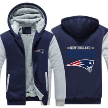 Load image into Gallery viewer, New England Patriots NFL Apparel Men Zipper 3D Sweatshirt Jacket Red/Black/Navy Full Plus Size Best Gift Printed Logo Team