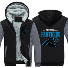 Load image into Gallery viewer, Carolina Panthers NFL Apparel Men Zipper 3D Sweatshirt Jacket Red/Black/Navy Full Plus Size Best Gift Printed Logo Team