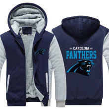Load image into Gallery viewer, Carolina Panthers NFL Apparel Men Zipper 3D Sweatshirt Jacket Red/Black/Navy Full Plus Size Best Gift Printed Logo Team