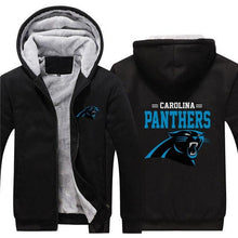 Load image into Gallery viewer, Carolina Panthers NFL Apparel Men Zipper 3D Sweatshirt Jacket Red/Black/Navy Full Plus Size Best Gift Printed Logo Team