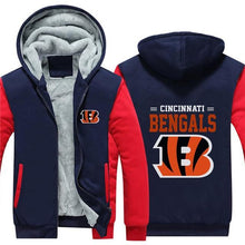 Load image into Gallery viewer, Cincinnati Bengals NFL Apparel Men Zipper 3D Sweatshirt Jacket Red/Black/Navy Full Plus Size Best Gift Printed Logo Team