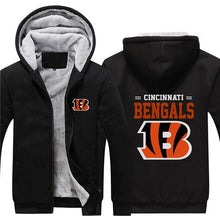 Load image into Gallery viewer, Cincinnati Bengals NFL Apparel Men Zipper 3D Sweatshirt Jacket Red/Black/Navy Full Plus Size Best Gift Printed Logo Team