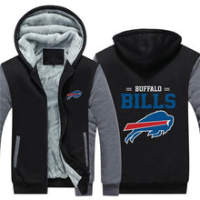 Load image into Gallery viewer, Buffalo Bills NFL Apparel Men Zipper 3D Sweatshirt Jacket Red/Black/Navy Full Plus Size Best Gift Printed Logo Team