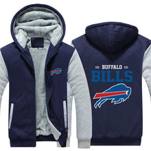 Load image into Gallery viewer, Buffalo Bills NFL Apparel Men Zipper 3D Sweatshirt Jacket Red/Black/Navy Full Plus Size Best Gift Printed Logo Team