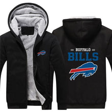 Load image into Gallery viewer, Buffalo Bills NFL Apparel Men Zipper 3D Sweatshirt Jacket Red/Black/Navy Full Plus Size Best Gift Printed Logo Team