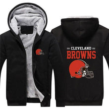Load image into Gallery viewer, Cleveland Browns NFL Apparel Men Zipper 3D Sweatshirt Jacket Red/Black/Navy Full Plus Size Best Gift Printed Logo Team