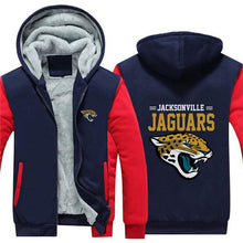 Load image into Gallery viewer, Jacksonville Jaguars NFL Apparel Unisex 3D Polyester Zipper Hoodie Sweatshirt Black/Navy/Red Full Plus Size Best Gift Printed Logo Team