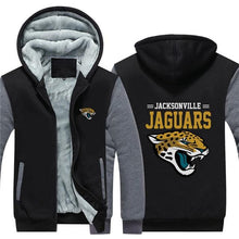 Load image into Gallery viewer, Jacksonville Jaguars NFL Apparel Unisex 3D Polyester Zipper Hoodie Sweatshirt Black/Navy/Red Full Plus Size Best Gift Printed Logo Team